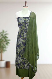 Cotton Churidar Material – Button Work & Floral Print