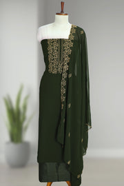 Georgette Churidar Material with Golden Thread & Sequins Work