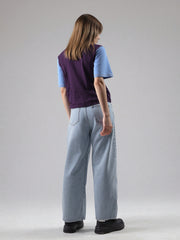 Loopknit Crop Short Top with Embroidery Thread Work