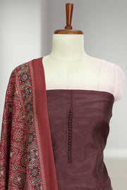 Silk Churidar Material with Button Design