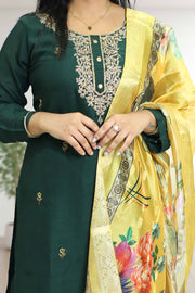 Sparkle Silk Stonework Churidar Set