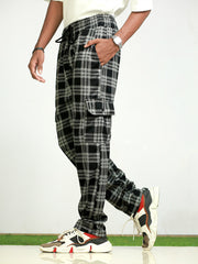 MEN'S CHECKER PLAID TRACK PANTS-399/- [ JOGGER ]