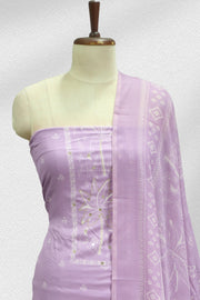 Elegant Printed Cotton Churidar Material with Mirror & Thread Work
