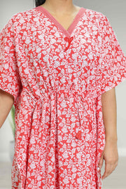 Polycotton Kaftan Night Dress with Floral Print