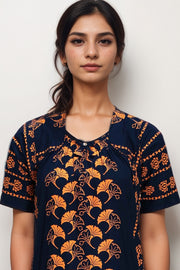 Cotton Printed Nighty with Elastic Fit
