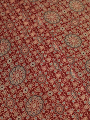 Cotton Running Material - Ajrakh Floral Print Design