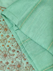 Golden Sequin Embroidered Silk Churidar Material