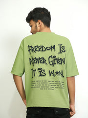 Freedom Is Never Given: Loopknit T-Shirt - Just ₹200! 🛡️