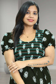 Floral Print Cotton Night Dress