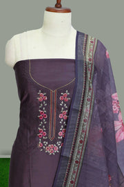 Elegant Silk Churidar Material – Timeless Floral Charm
