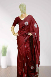 Soft Silk Saree – Floral Elegance in Semi Silk
