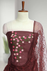 Elegant Silk Churidar Material-Floral Print