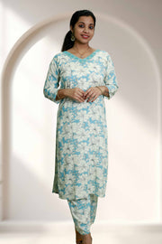 Printed Rayon Kurti Palazzo Set – Effortless Elegance