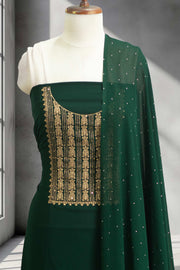 Georgette Churidar Material – Golden Thread Work