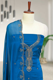 Georgette Churidar Material – Elegant Embroidery with Sequins