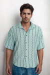 Printed Popcorn Five Sleeve Casual Shirt