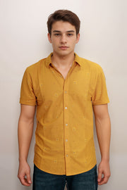 Half Sleeve Men's Printed Casual Shirt