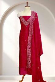 Silk Churidar Material – Embroidery & Beads Work