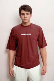 HOG & FOG Letter Print Five Sleeve T-Shirt