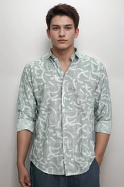 Printed Cotton Linen Casual Shirt