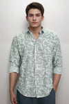 Printed Cotton Linen Casual Shirt