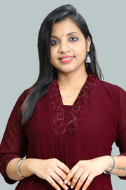 Georgette Flared Top with Thread & Glitter Work