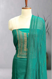 Silk Churidar Material – Golden Thread Work with Sequins