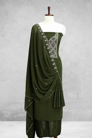 Georgette Churidar Material-Embroidery Thread