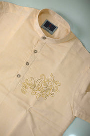 Paul Berg Short Kurta Dhothi Set – Sequin Scrollwork Design