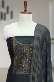 Silk Churidar Material with Golden Embroidery Thread