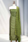 Silk Churidar Material with Floral Print & Mirror Work