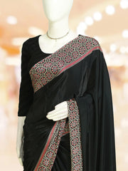 Elegant Georgette Saree with Ajrakh Border - ₹525