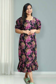 Cotton Night Dress with Print