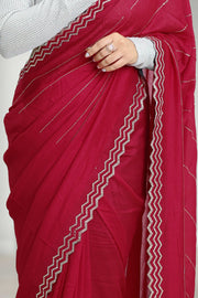 Chiffon Fancy Saree with Stone Work