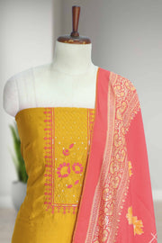 Cotton Churidar Material – Sequins with Thread Work & Box Pattern