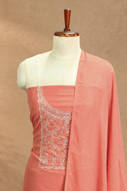 Georgette Churidar Material – Golden Thread Work