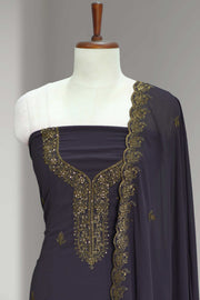 Georgette Churidar Material – Golden Thread & Stone Work