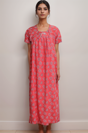 Women’s Printed Cotton Nighty – Babra Pattern