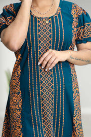 Cotton Night Dress with Floral Print