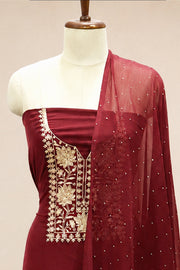Georgette Churidar Material – Golden Thread Work