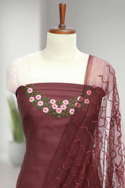 Elegant Silk Churidar Material-Floral Print