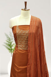 Silk Churidar Material – Golden Thread Work with Sequins