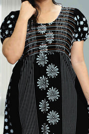 Cotton Night Dress with Smocking Design