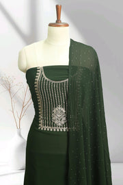 Georgette Churidar Material – Golden Thread Work