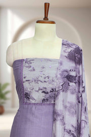 Silk Churidar Material with Lace & Mirror Work
