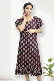 Comfy Cotton Night Dress – Printed Perfection