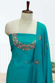 Elegant Silk Churidar Material – Thread & Sequins Delight
