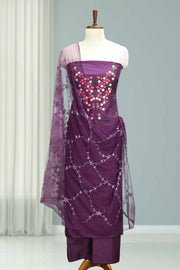 Elegant Silk Churidar Material with  Embroidery Thread