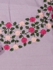 Silk Churidar Material –  Floral Thread & Sequins Work