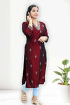 Soft Silk Kurti – Floral Thread Work